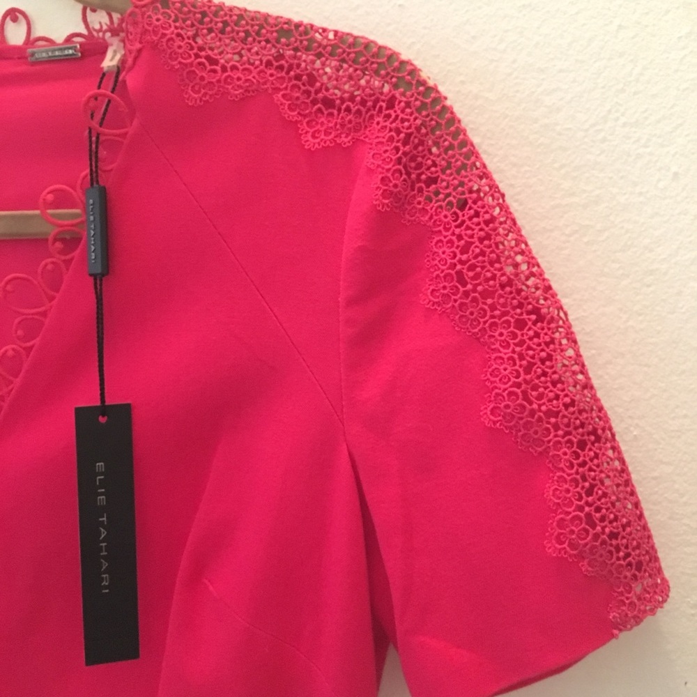 NWT Elie Tahari Ainsley classy dress embroidered - Picture 2 of 8